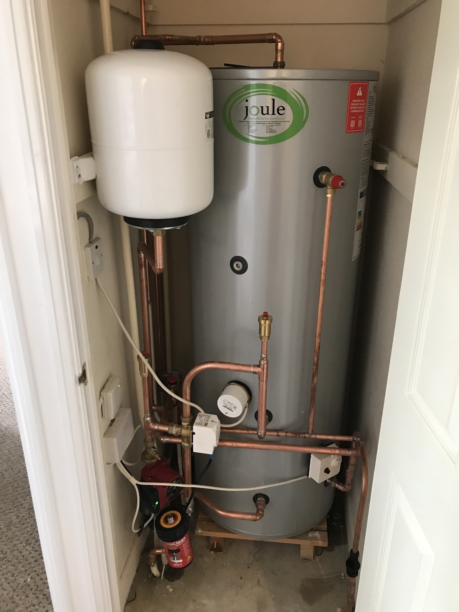 Boiler installation in a utility space