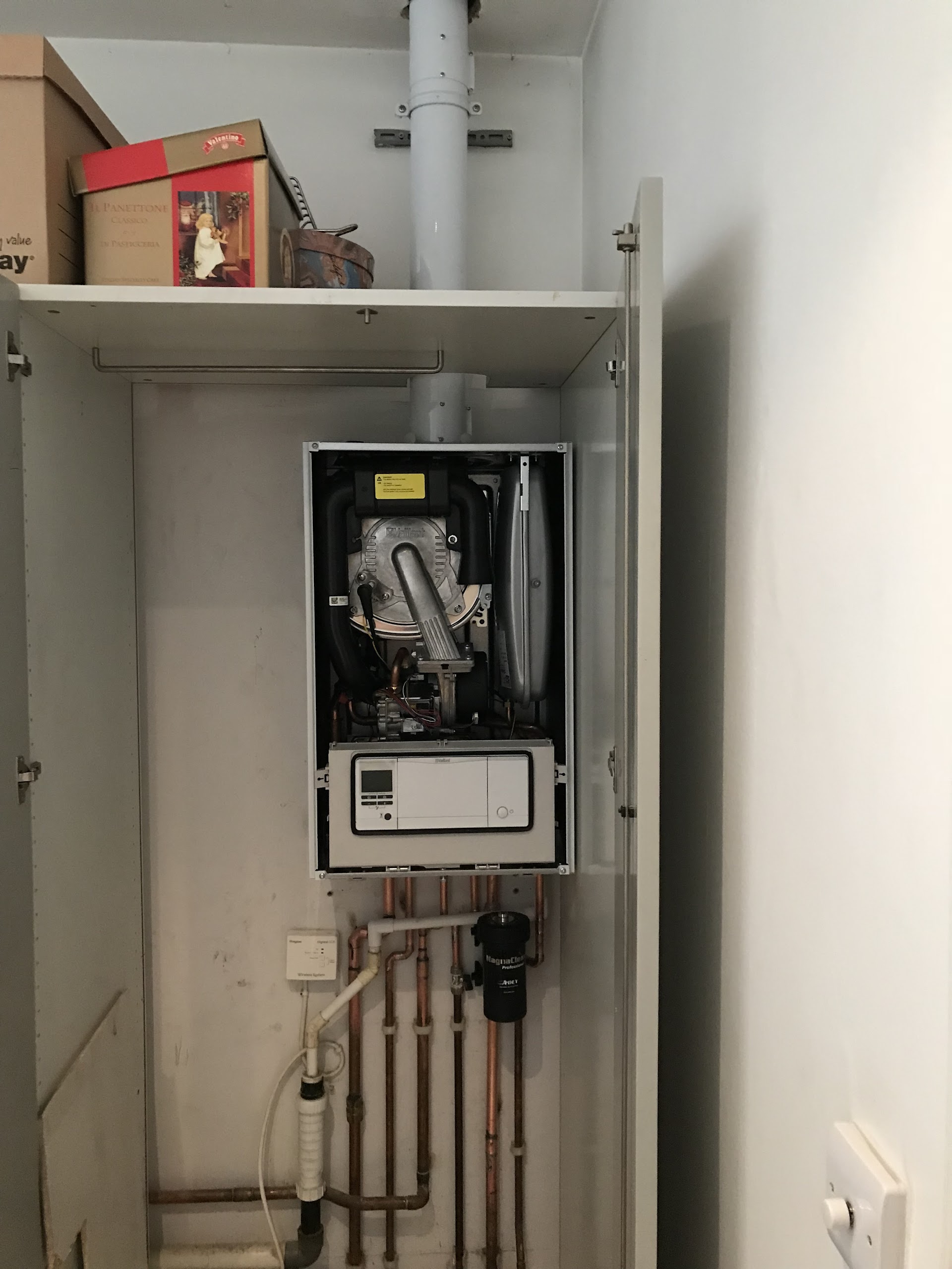 Gas boiler fitted and commissioned